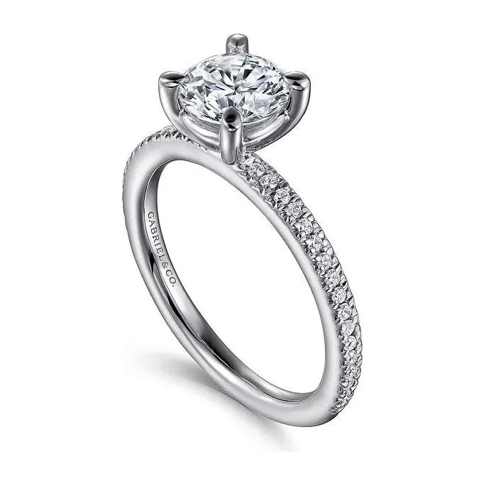 Gabriel "Amena" 14K White Gold Diamond Solitaire Engagement Ring