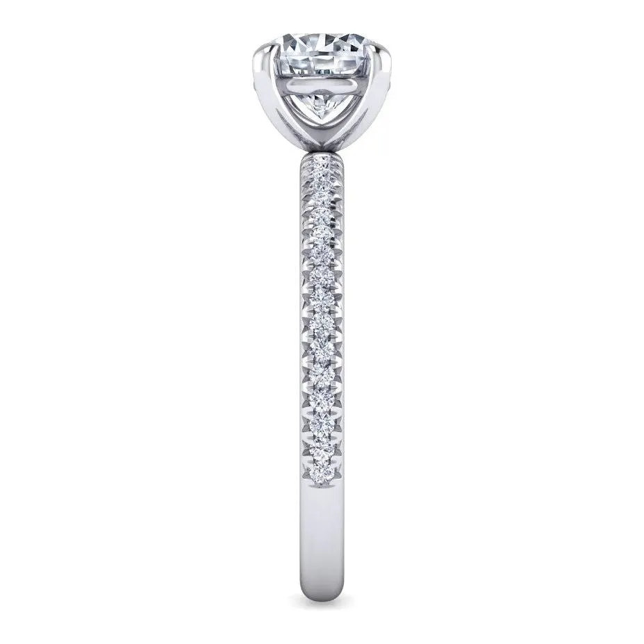 Gabriel "Amena" 14K White Gold Diamond Solitaire Engagement Ring