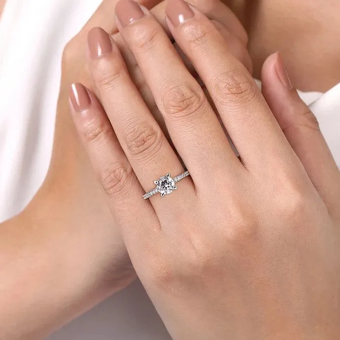 Gabriel "Amena" 14K White Gold Diamond Solitaire Engagement Ring