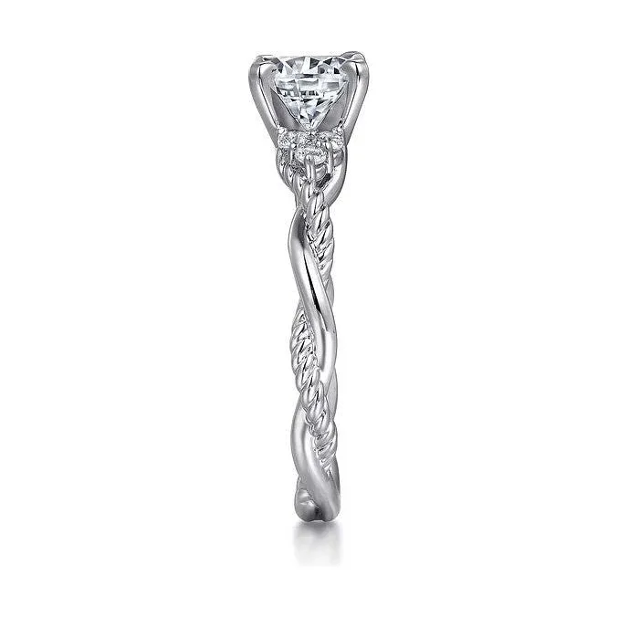 Gabriel "Catalina" 14K White Gold Twisted Diamond Engagement Ring