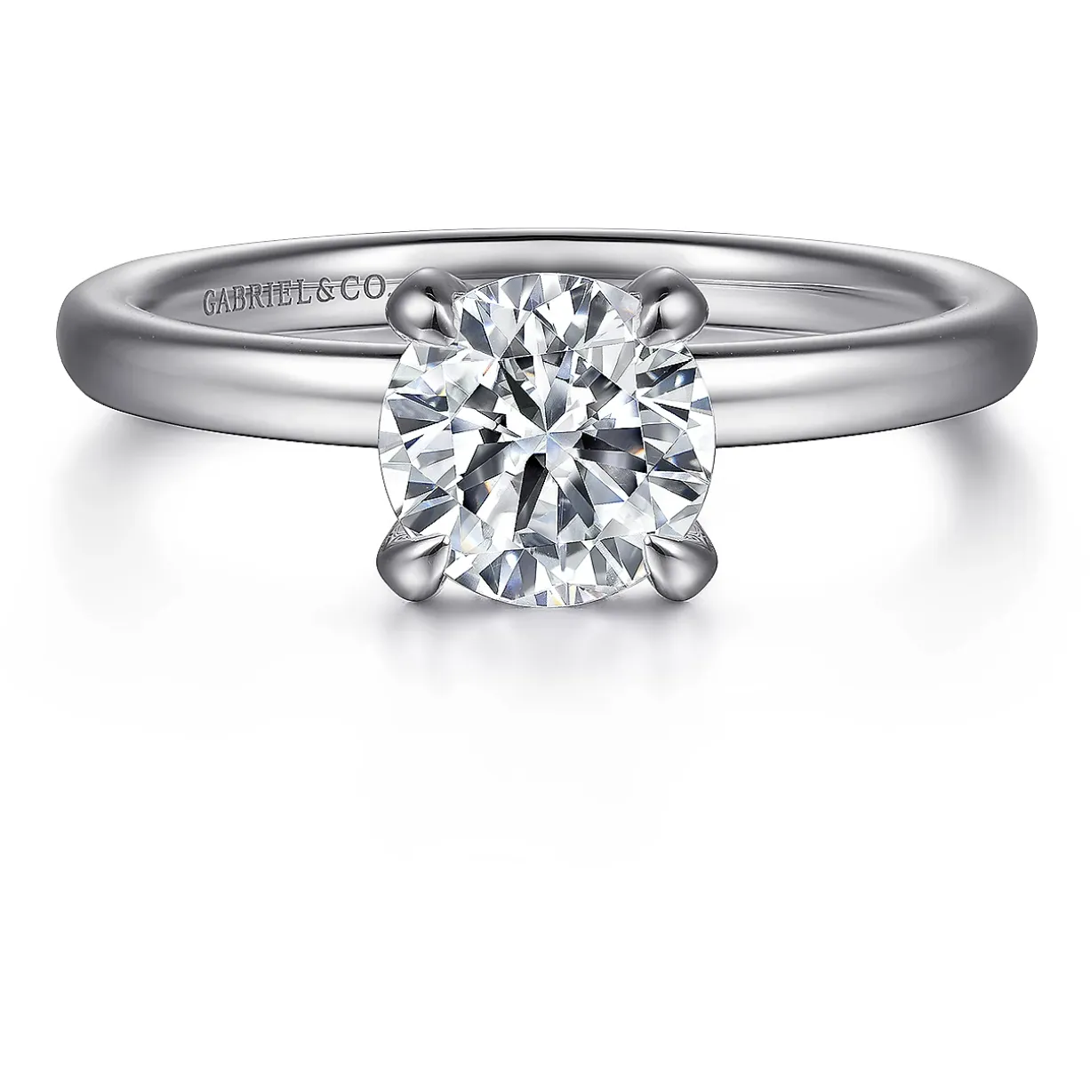 Gabriel "Daniele" 14K White Gold Diamond Basket Solitaire Engagement Ring