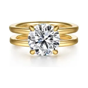 Gabriel "Oksana" 14K Yellow Gold Double Band Wide Engagement Ring