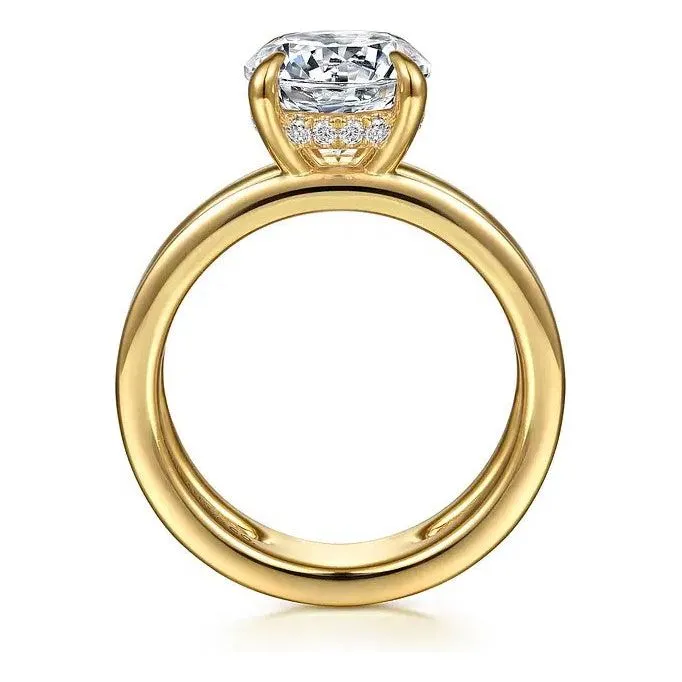 Gabriel "Oksana" 14K Yellow Gold Double Band Wide Engagement Ring