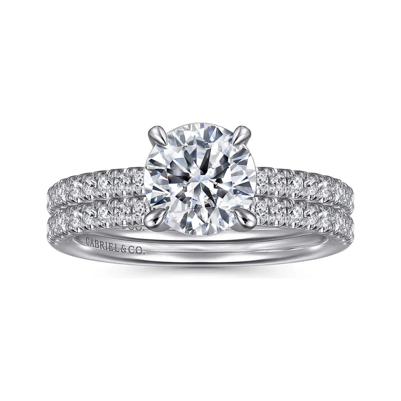 Gabriel "Stasia" 14K White Gold Round Diamond Engagement Ring