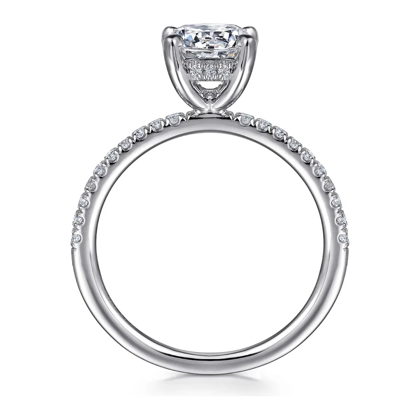 Gabriel "Stasia" 14K White Gold Round Diamond Engagement Ring