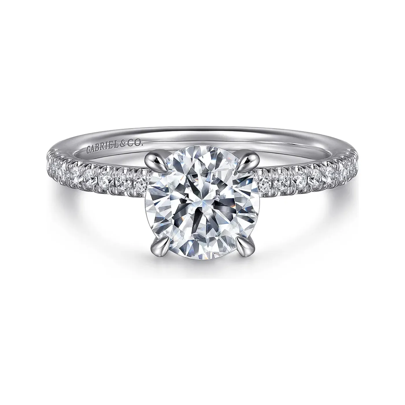 Gabriel "Stasia" 14K White Gold Round Diamond Engagement Ring