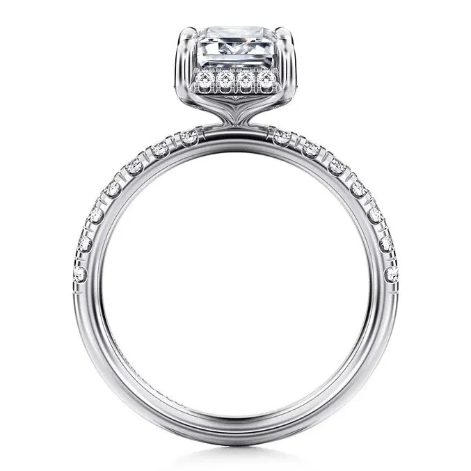 Gabriel "Talisa" 14K White Gold Hidden Halo Pave Diamond Engagement Ring