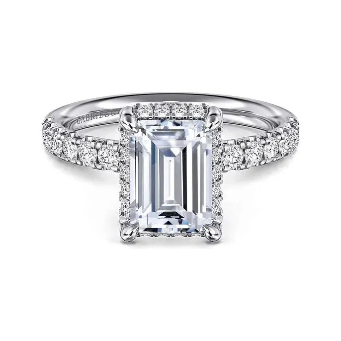 Gabriel "Talisa" 14K White Gold Hidden Halo Pave Diamond Engagement Ring