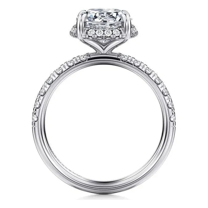Gabriel "Talisa" 14K White Gold Hidden Halo Pave Diamond Engagement Ring