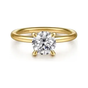 Gabriel "Tiana" 14K Yellow Gold Round Solitaire Engagement Ring