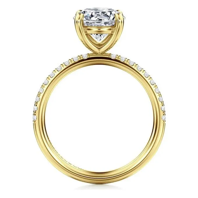 Gabriel "Twain" 14K Yellow Gold Round Pave Diamond Engagement Ring