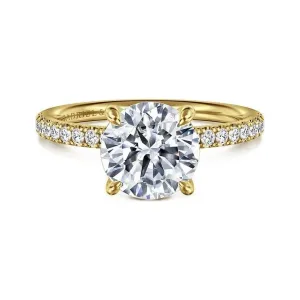 Gabriel "Twain" 14K Yellow Gold Round Pave Diamond Engagement Ring