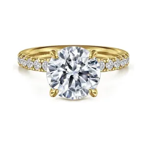 Gabriel "Winslow" 14K Yellow Gold Round Pave Diamond Engagement Ring