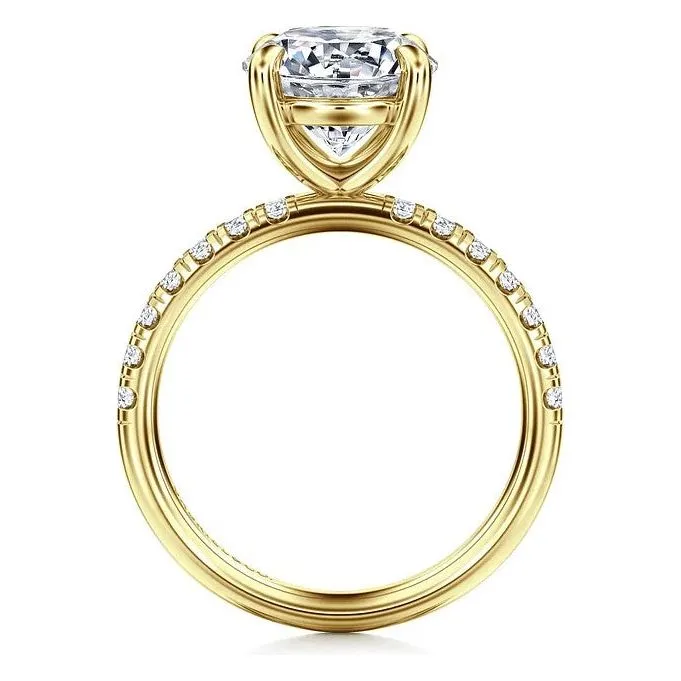 Gabriel "Winslow" 14K Yellow Gold Round Pave Diamond Engagement Ring