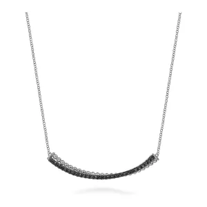 Gabriel Silver Black Spinel Bar Necklace