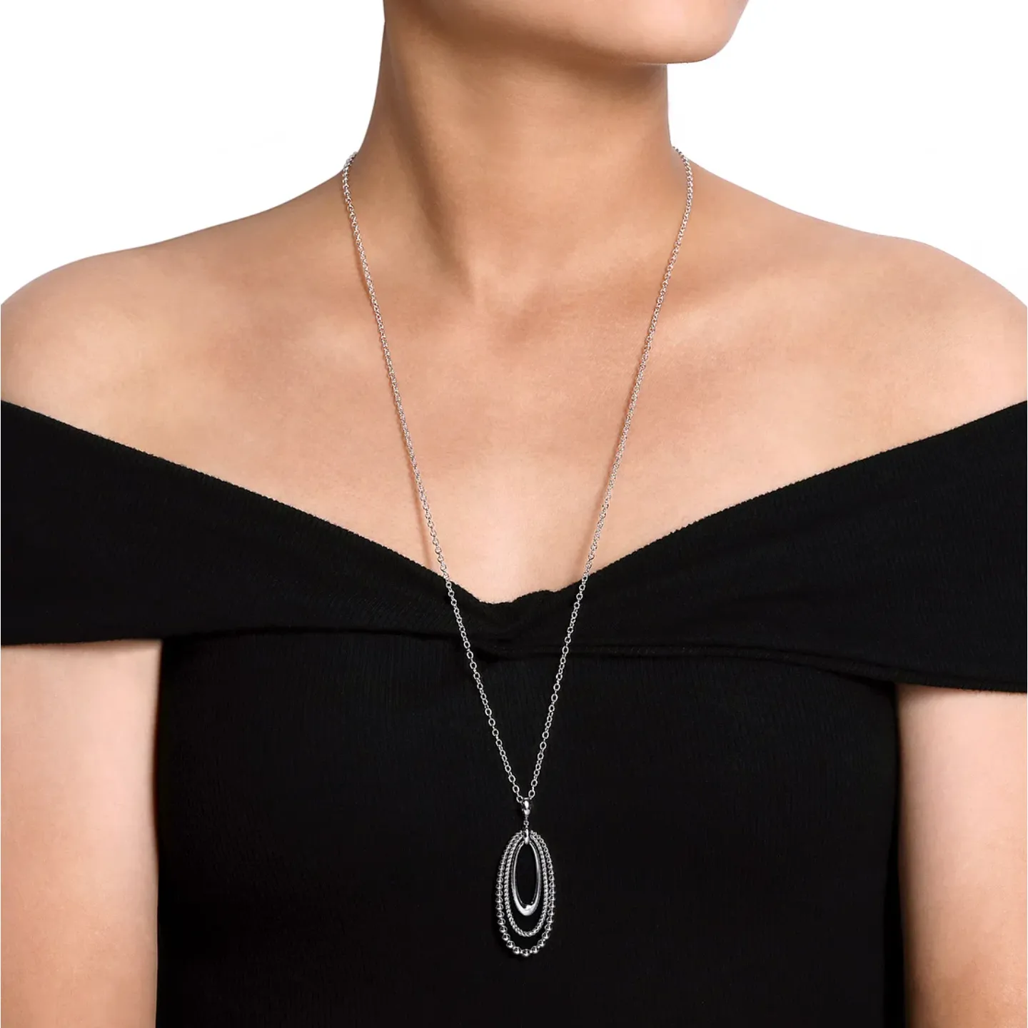 Gabriel  Silver Bujukan and Rope Circle Pendant Necklace