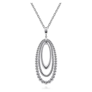 Gabriel  Silver Bujukan and Rope Circle Pendant Necklace