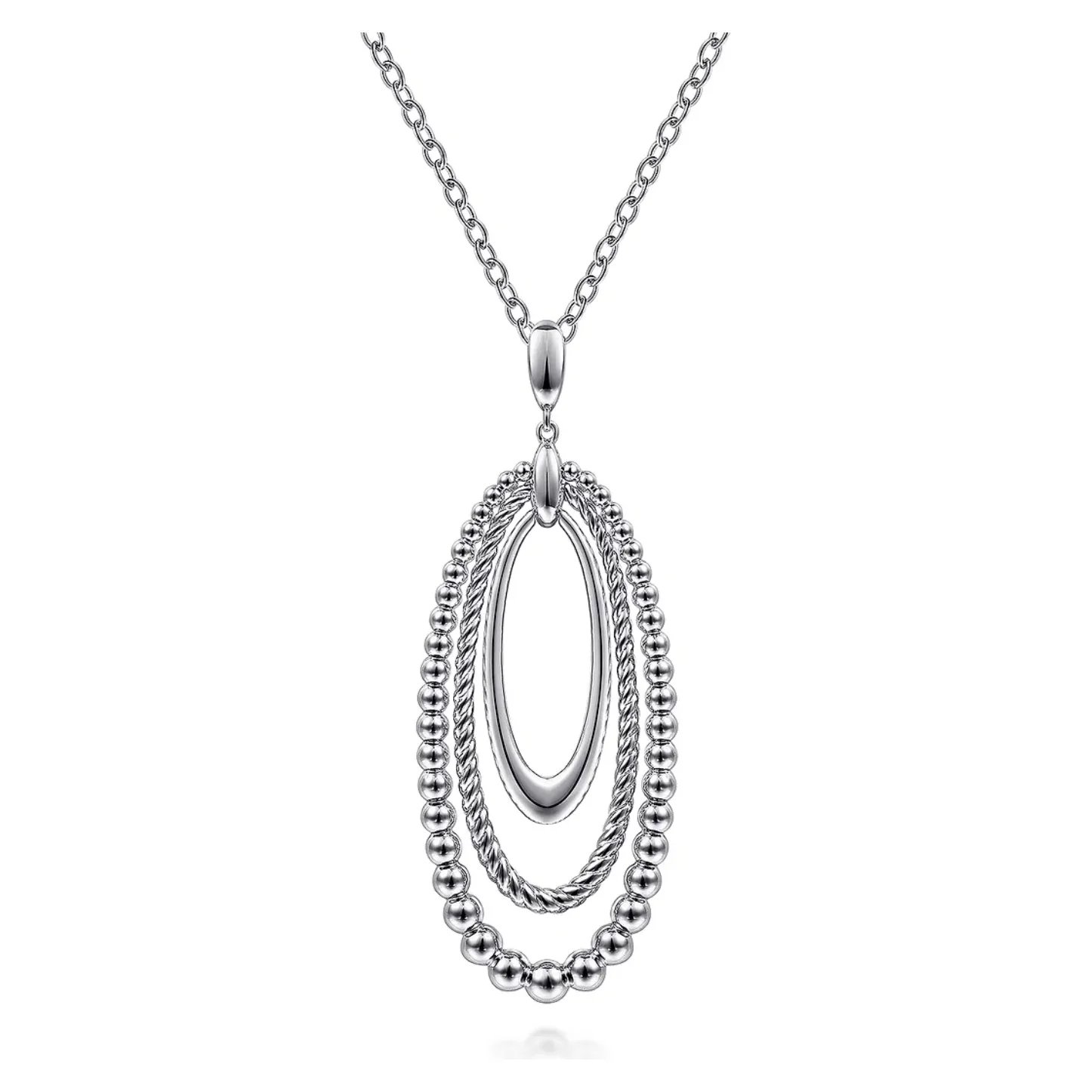 Gabriel  Silver Bujukan and Rope Circle Pendant Necklace