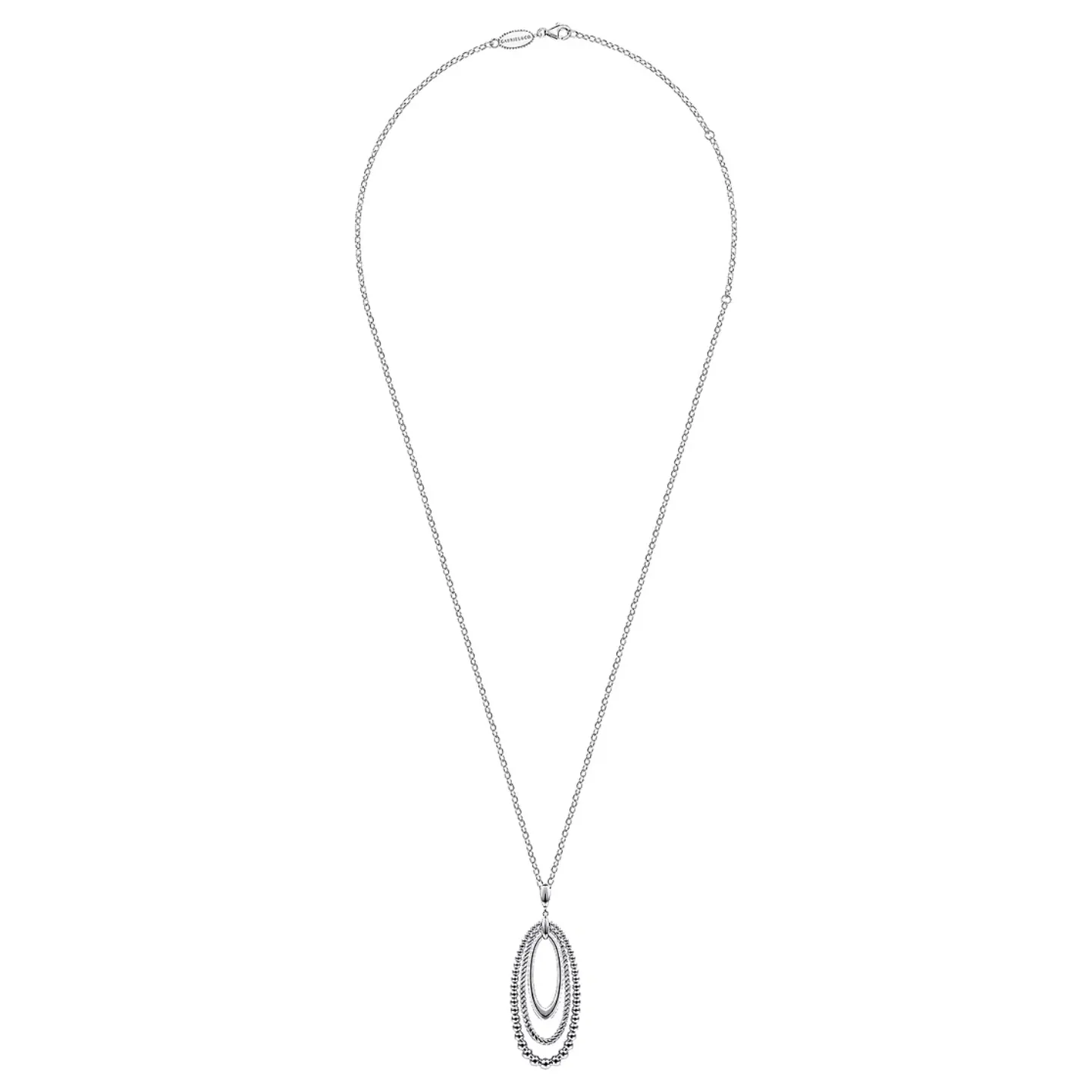 Gabriel  Silver Bujukan and Rope Circle Pendant Necklace