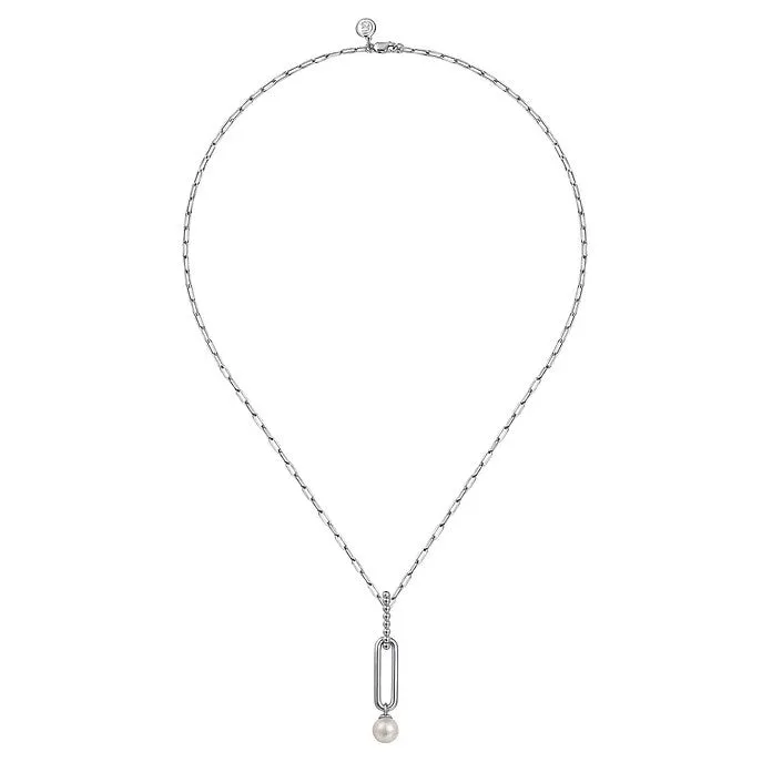 Gabriel Silver Pearl Bujukan Drop Necklace
