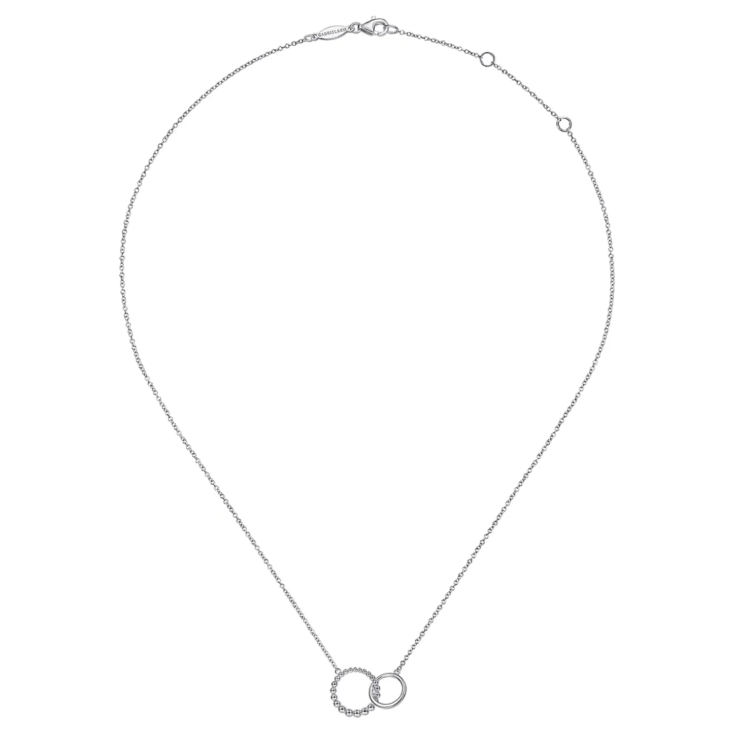 Gabriel Sterling Silver Bujukan Double Circle Necklace
