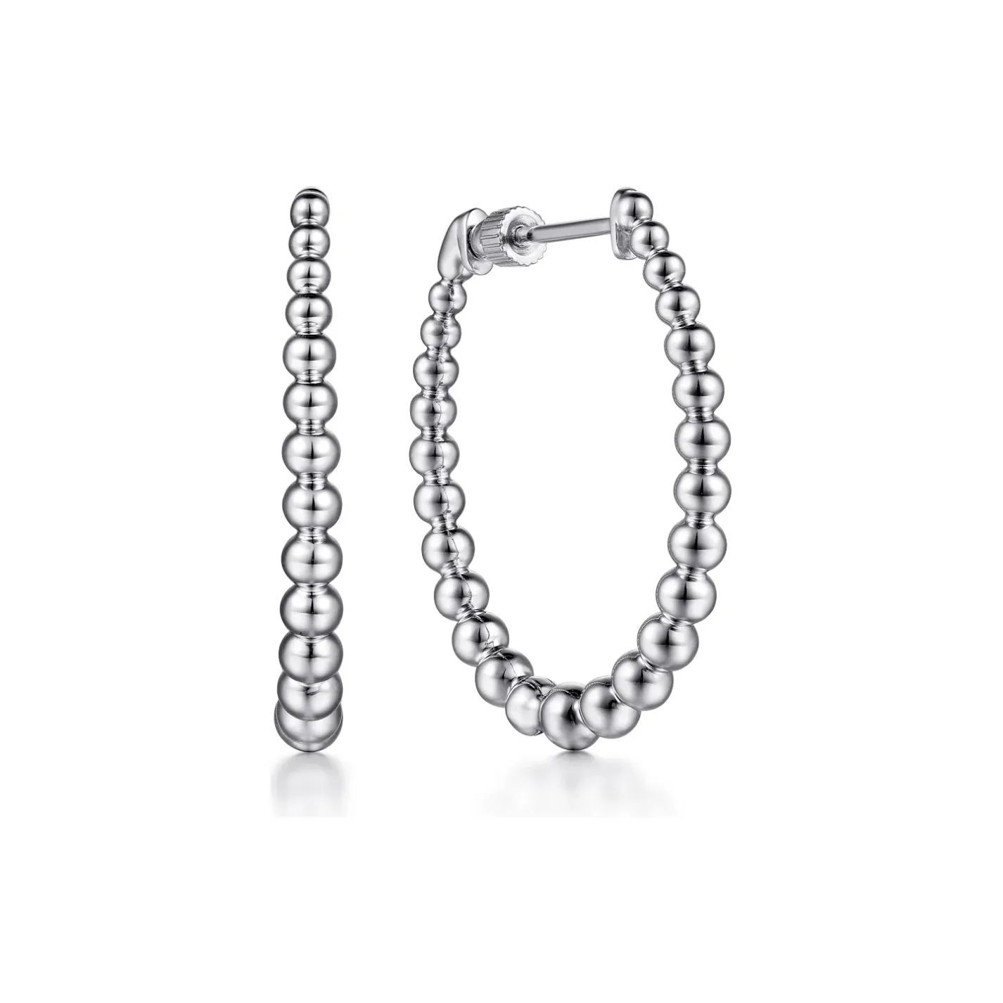 Gabriel Sterling Silver Bujukan Graduated 30mm Classic Hoop Earrings