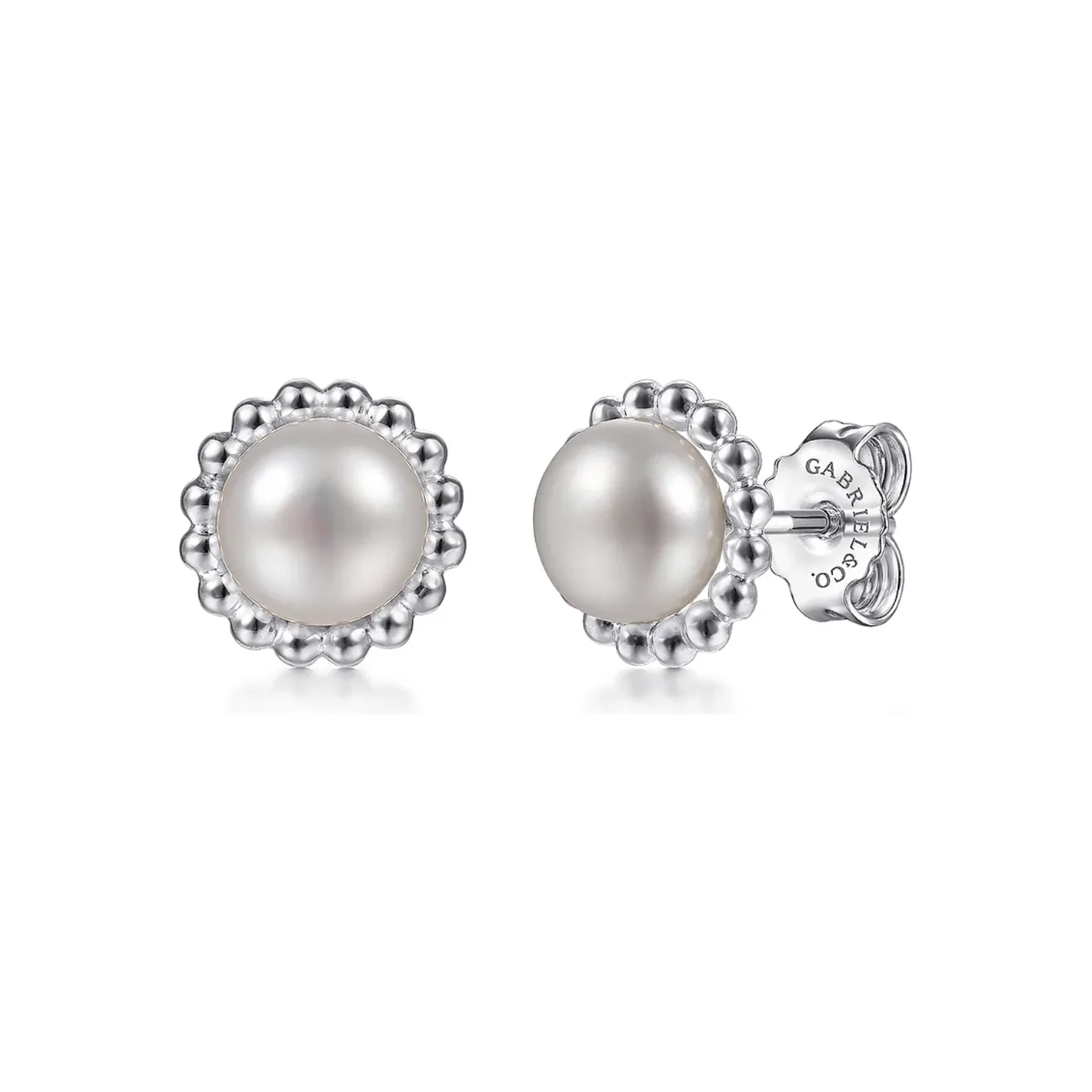Gabriel Sterling Silver Bujukan Pearl Stud Earrings