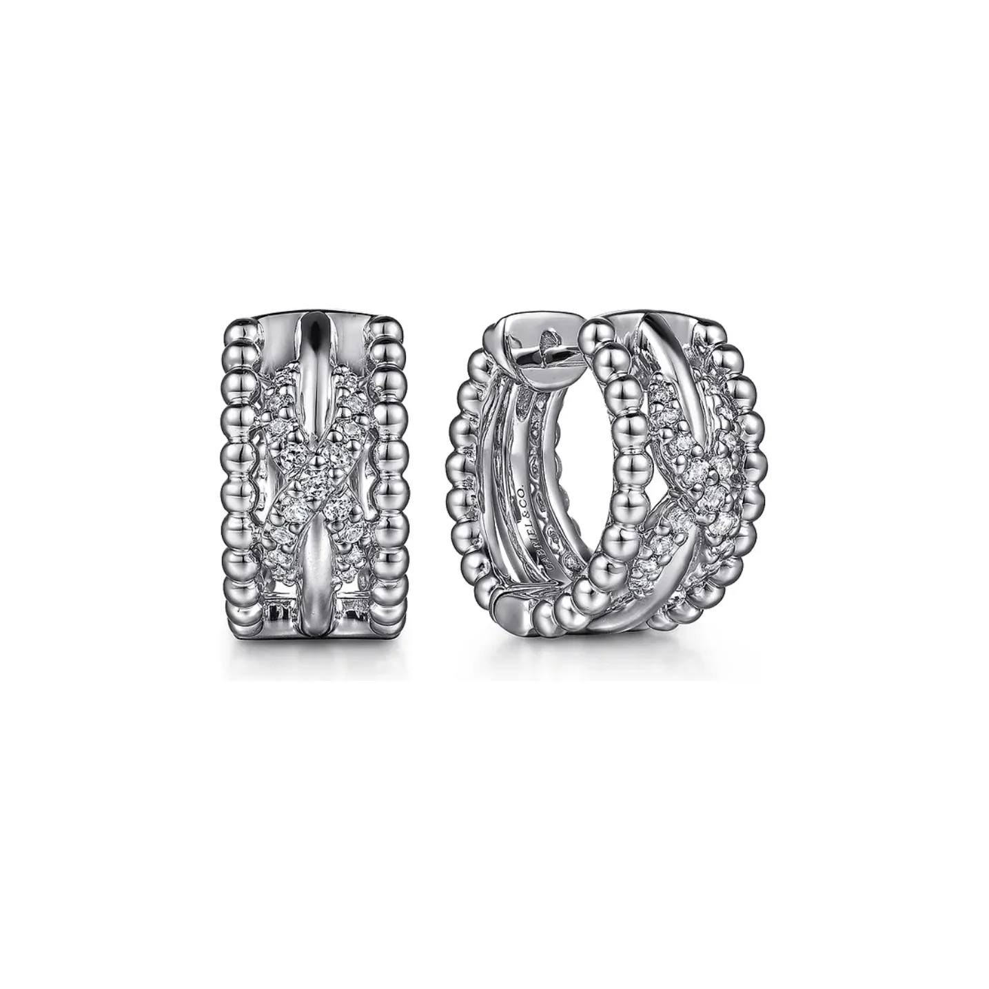 Gabriel Sterling Silver Twisted Bujukan Huggie Earrings