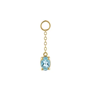 Gem Candy Blue 18K Gold Plated Earring-Pendant w. Topaz