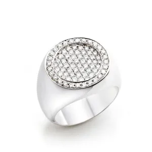 Globe 18K Whitegold Ring w. Diamonds