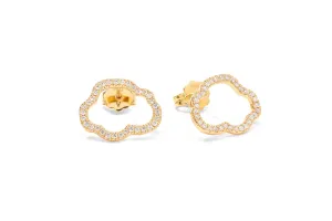 Golden Cloud 18K Gold Studs w. Diamonds
