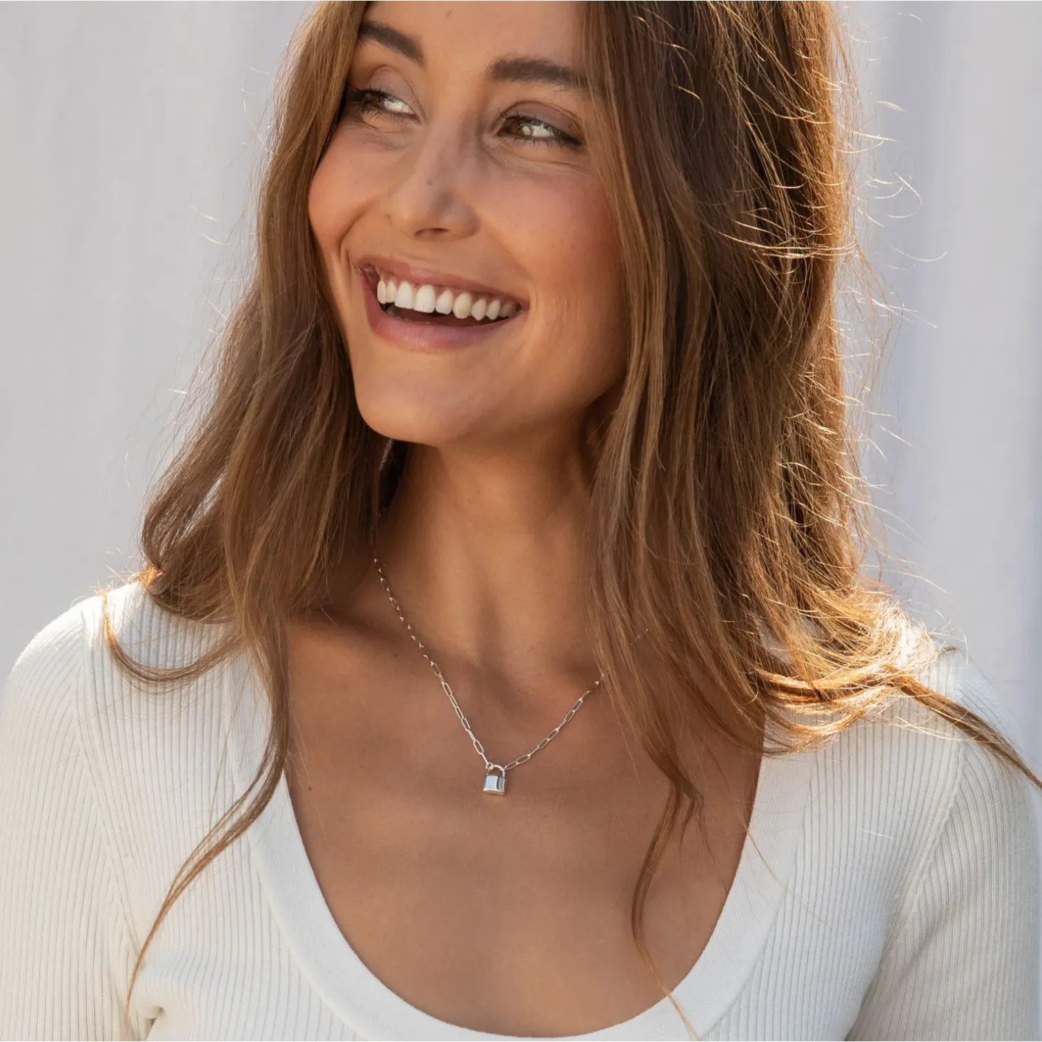 Gorjana Silver Kara Padlock Necklace