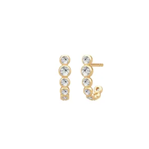 Grace Curve Gold Plated Earstuds w. Zirconia