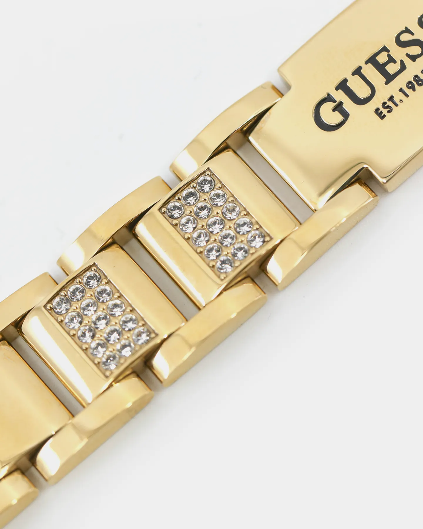 Guess Mainline 12mm Frontier Crystal Bracelet Gold