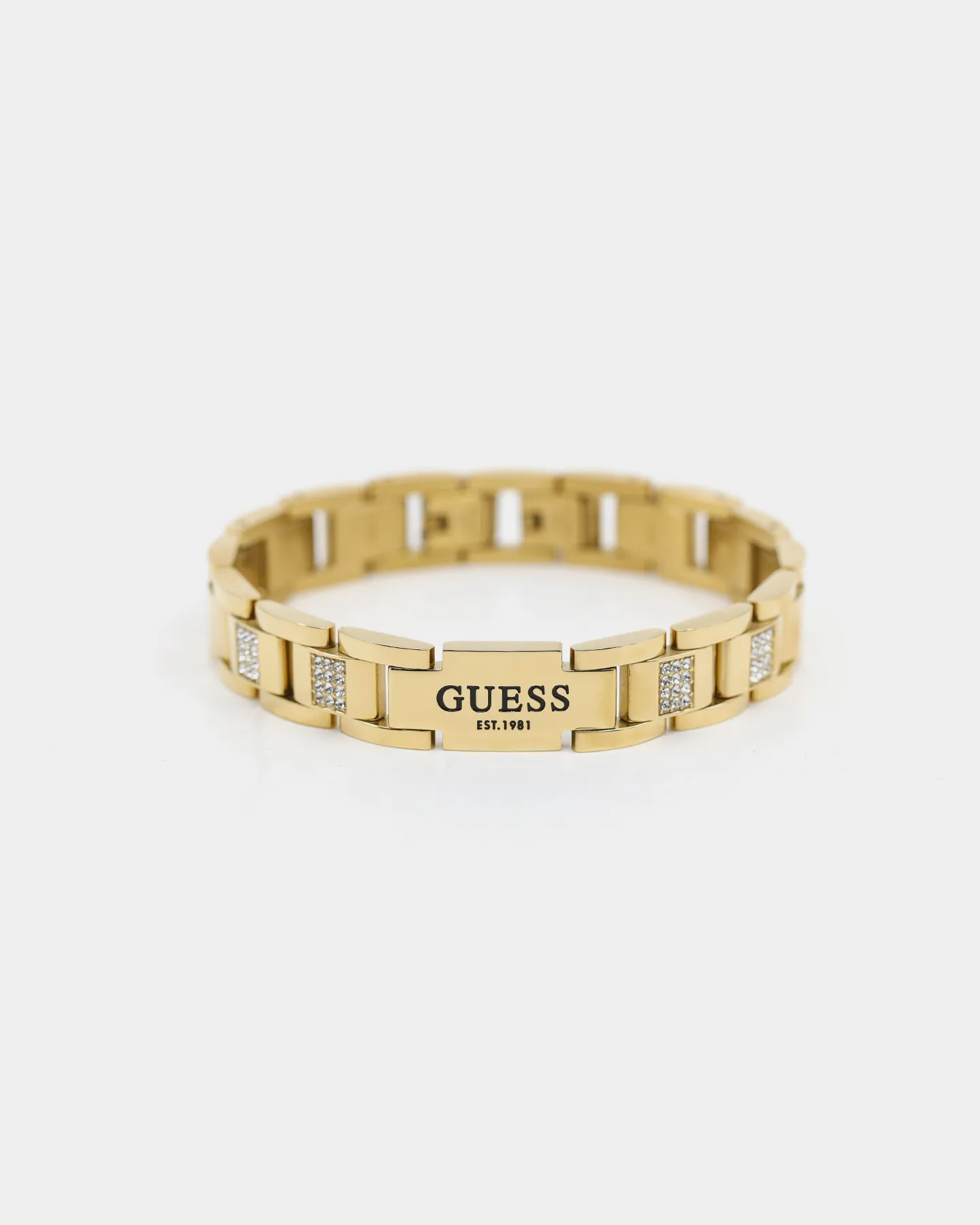 Guess Mainline 12mm Frontier Crystal Bracelet Gold