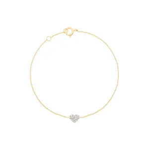Heart 18K Gold Bracelet w. Diamonds