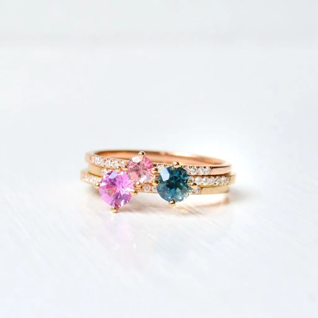 Hima Pic 18K Rosegold Ring w. Sapphire & Diamonds