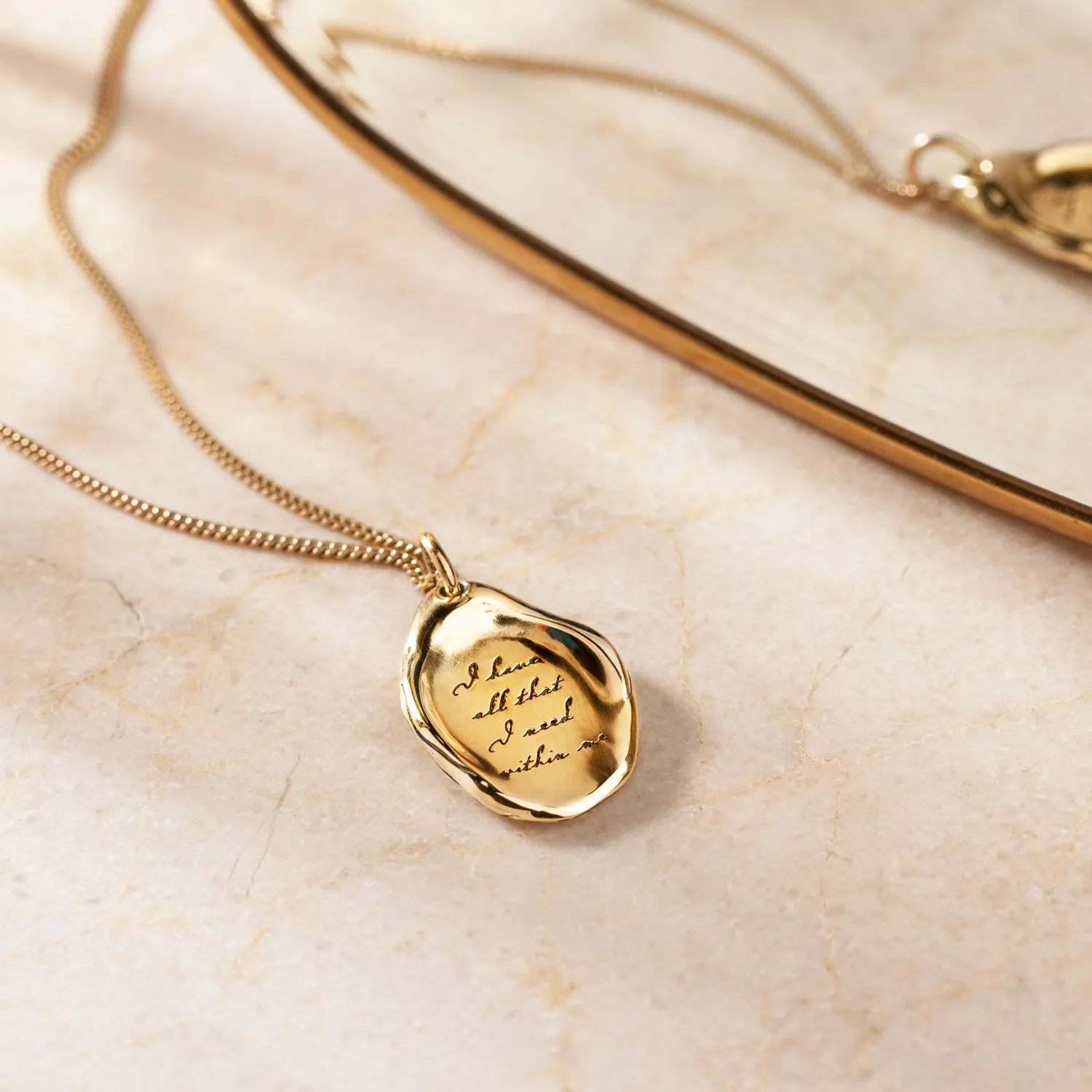 I Am Getting Stronger Every Day 14K Gold Affirmation Talisman