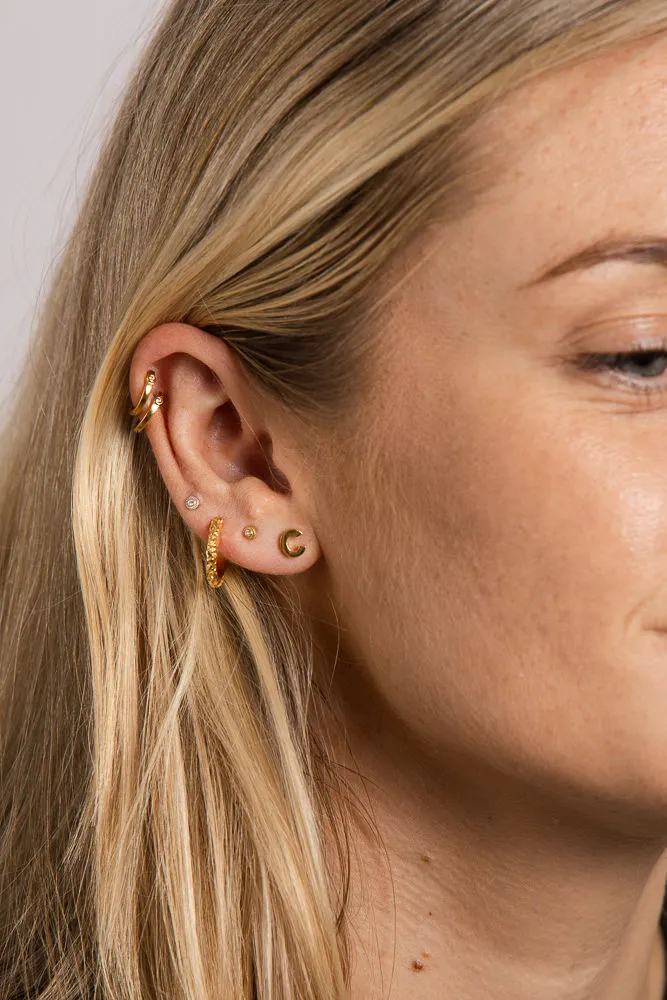 IX C 22K Gold Plated Stud