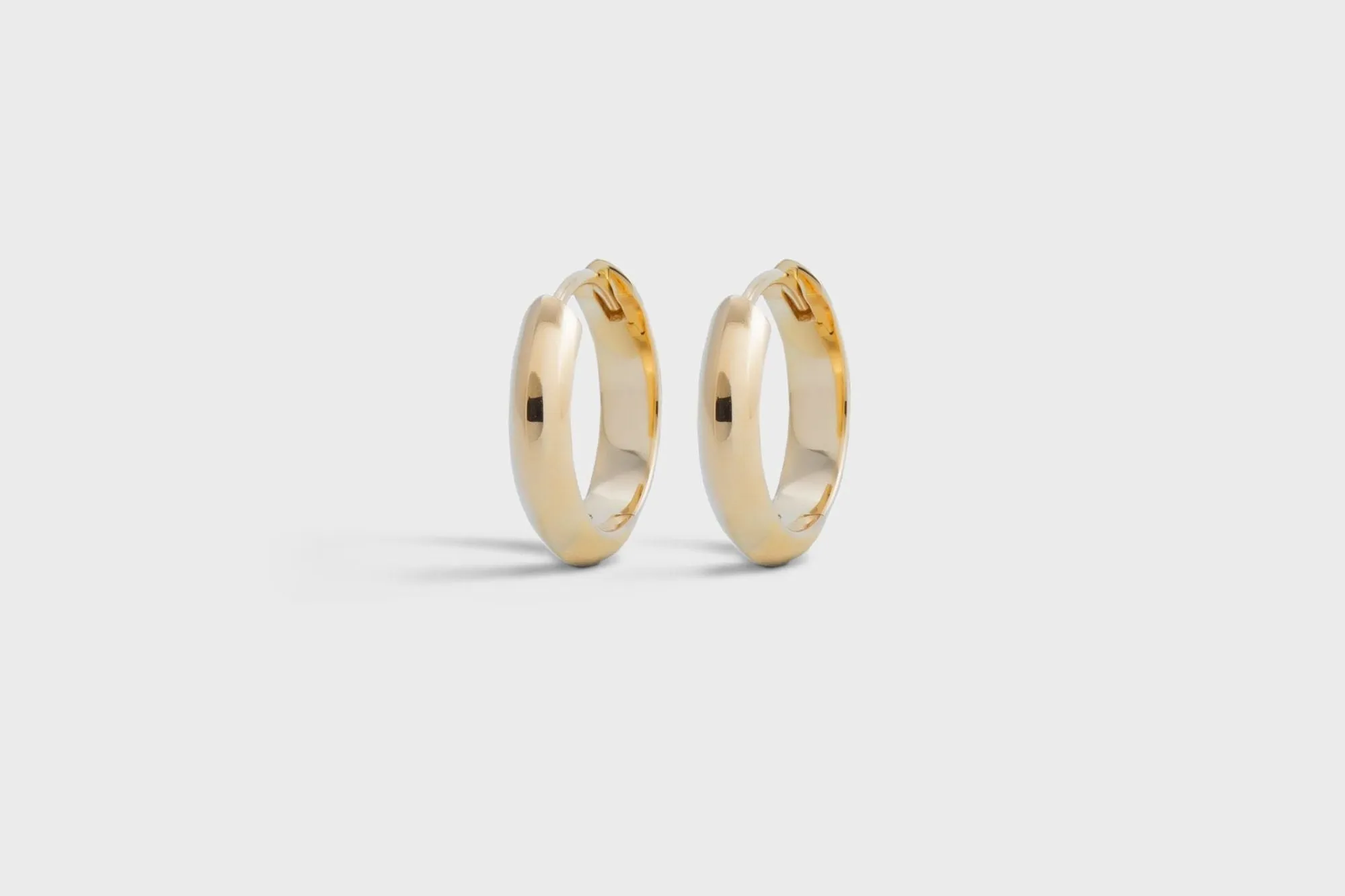 IX Chunky Edge Gold Plated Hoop