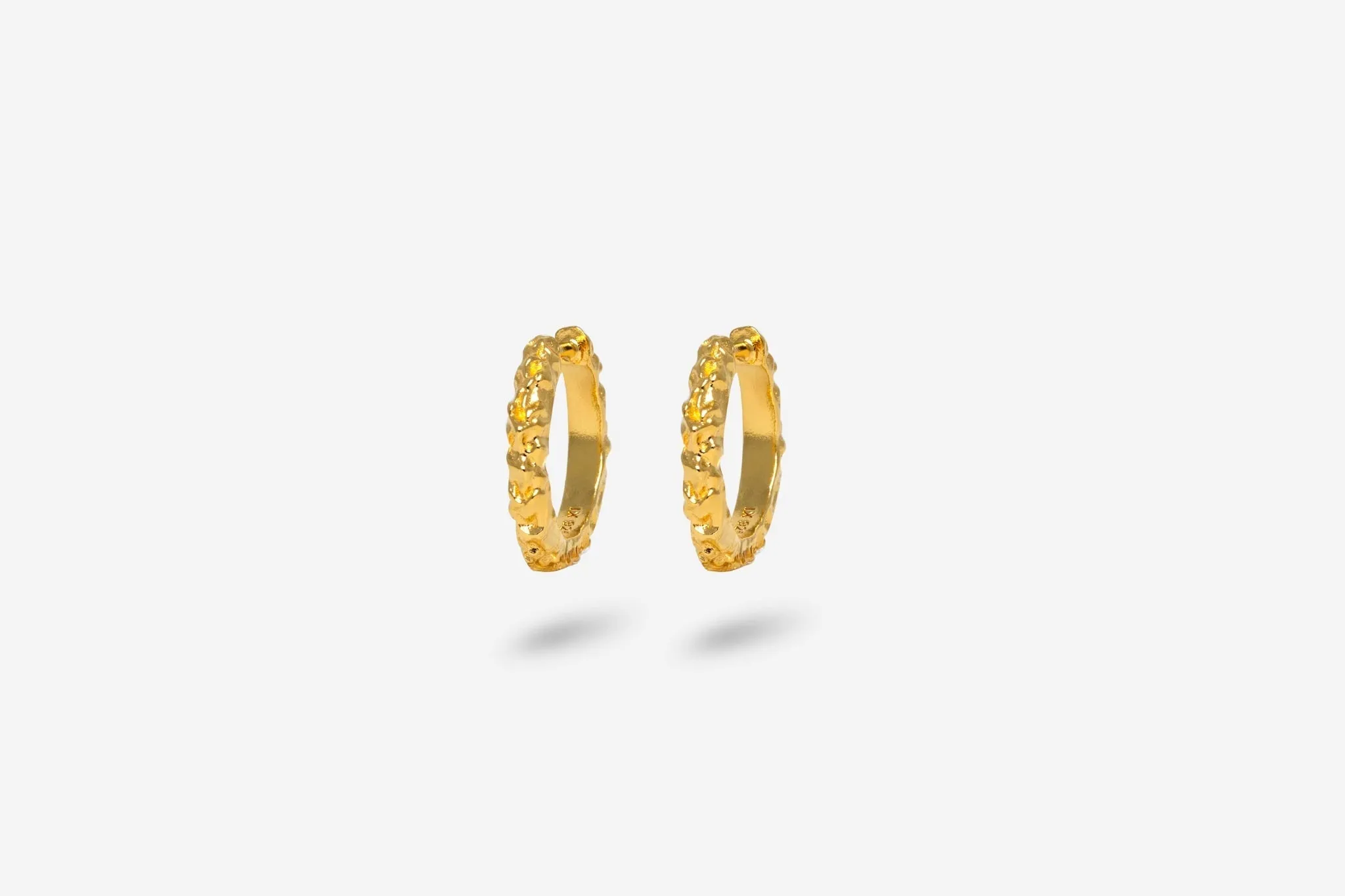 IX Crunchy Edge Gold Plated Hoop