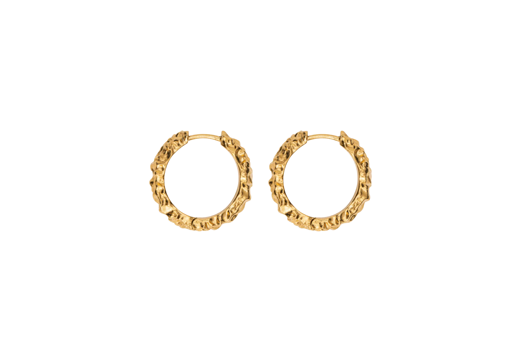 IX Crunchy Edge Gold Plated Hoop