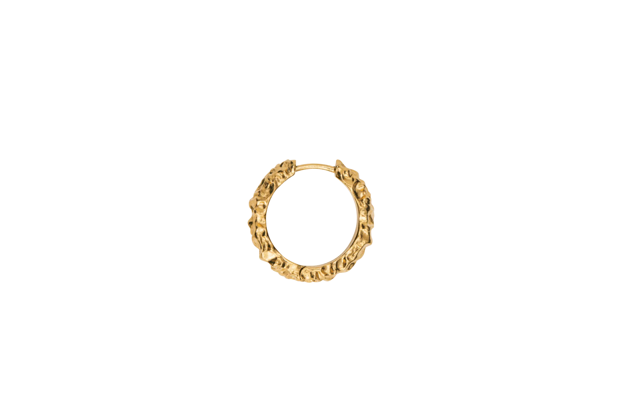 IX Crunchy Edge Gold Plated Hoop