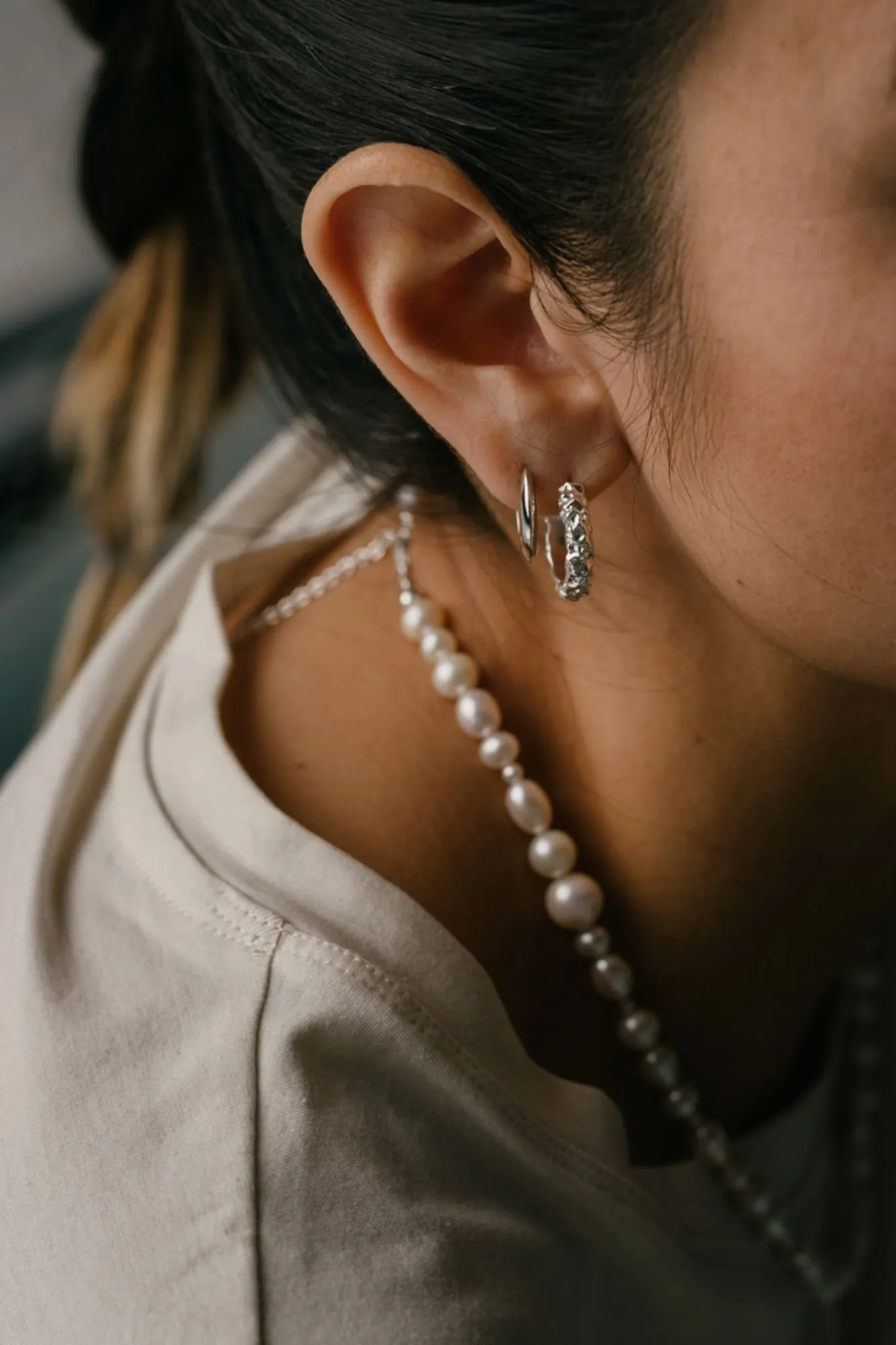 IX Edge Silver Earring