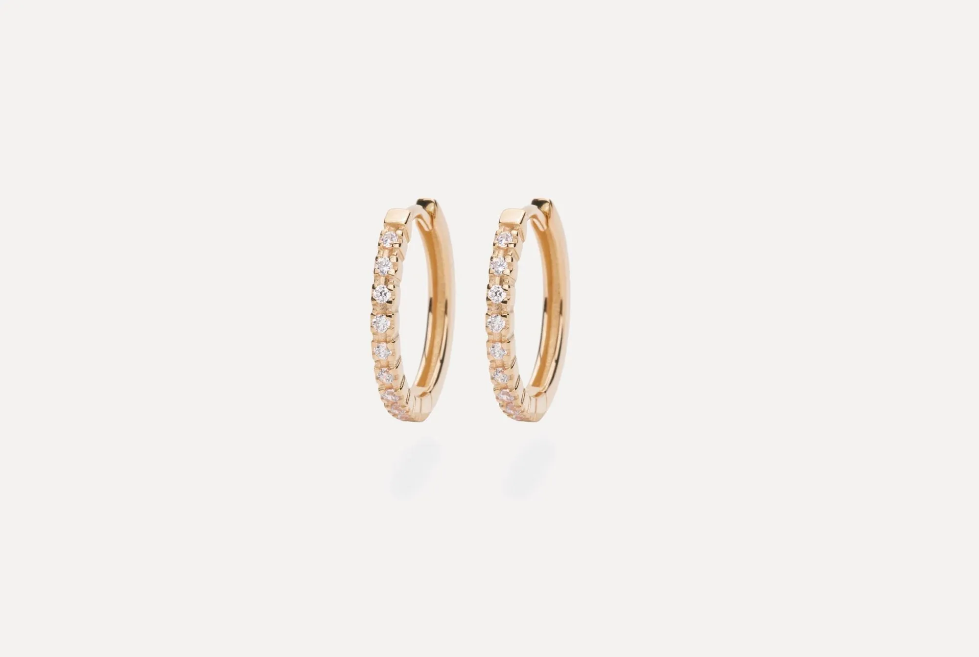 IX Eternity Diamonds 14K Gold Hoops