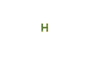 IX H 22K Gold Plated Stud w. Zirconia