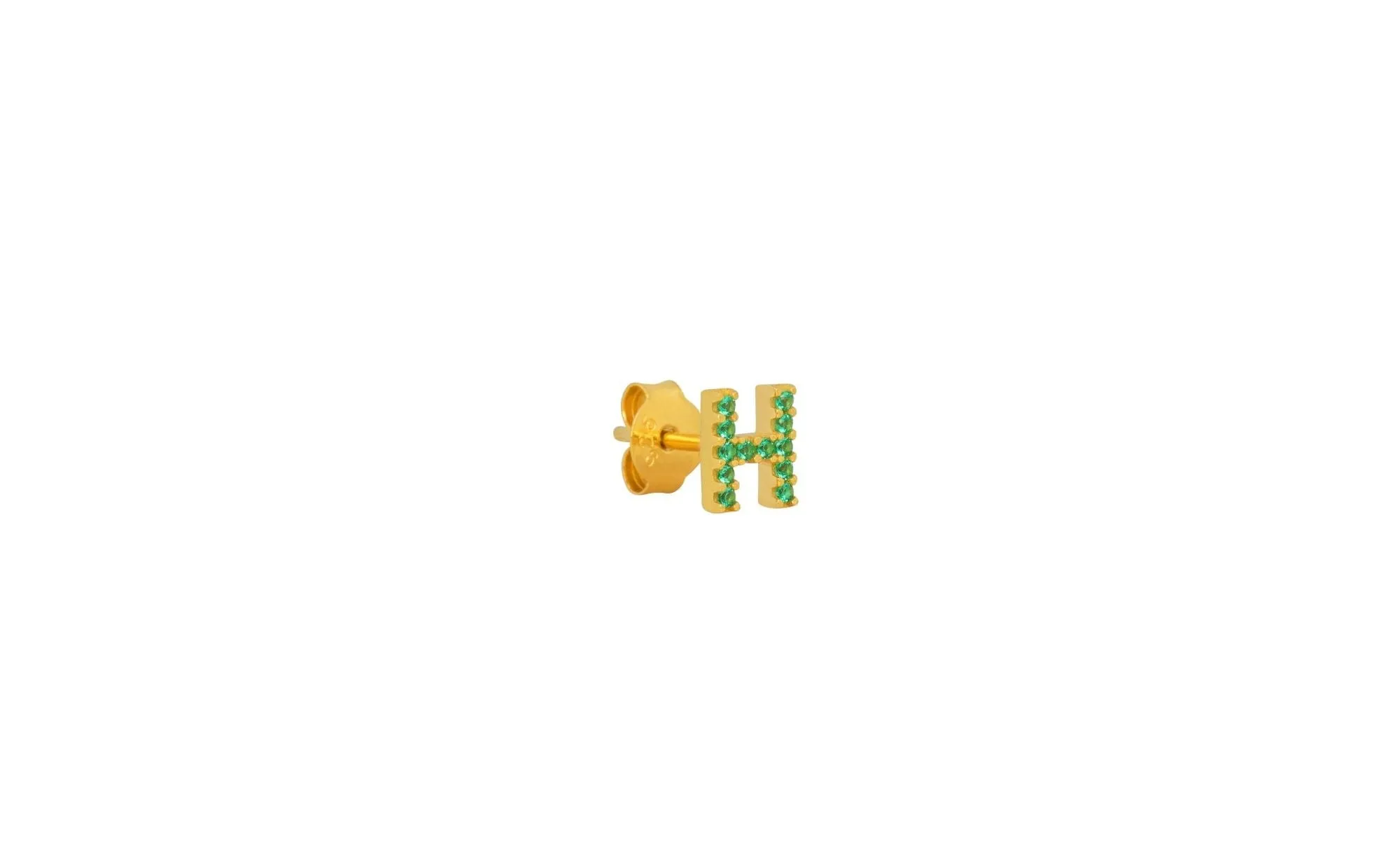 IX H 22K Gold Plated Stud w. Zirconia