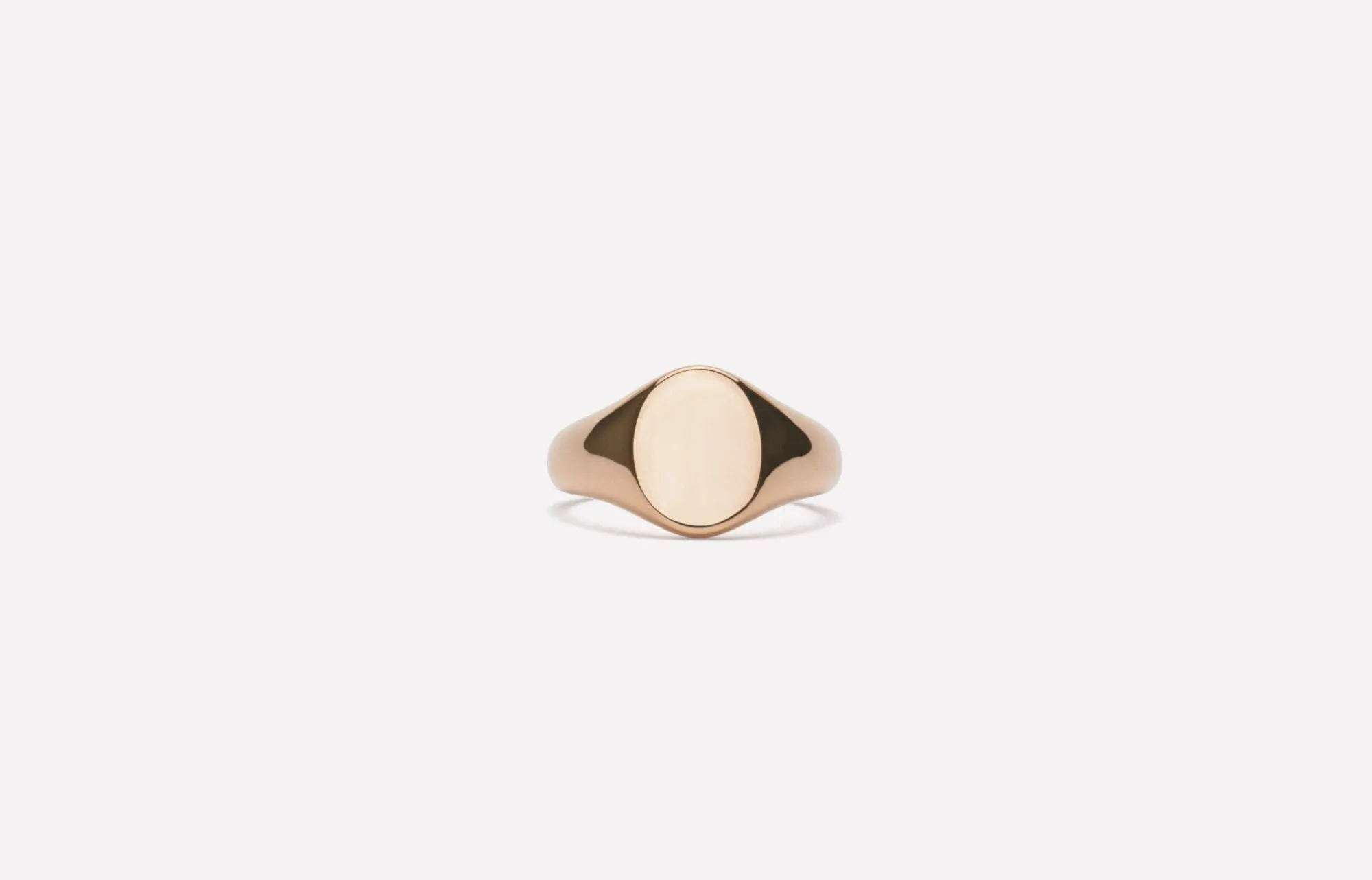 IX Mini Oval Signet 14K Gold Ring