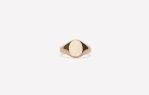 IX Mini Oval Signet 14K Gold Ring