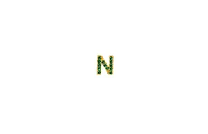 IX N 22K Gold Plated Stud w. Zirconia